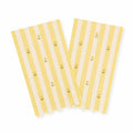 Butter Yellow Striped Floral Guest Napkins, 24pcs - Josi James - Tall Napkins