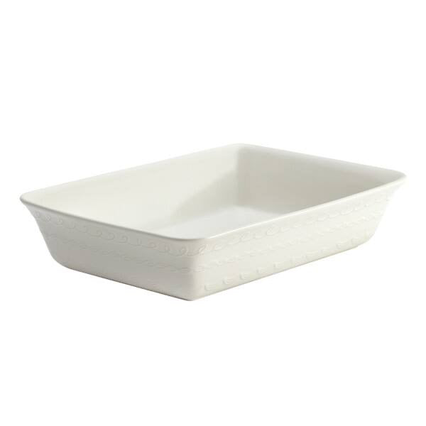 Cake Boss White Icing Serveware 9" x 13" Stoneware Rectangular Baker - Machann.com
