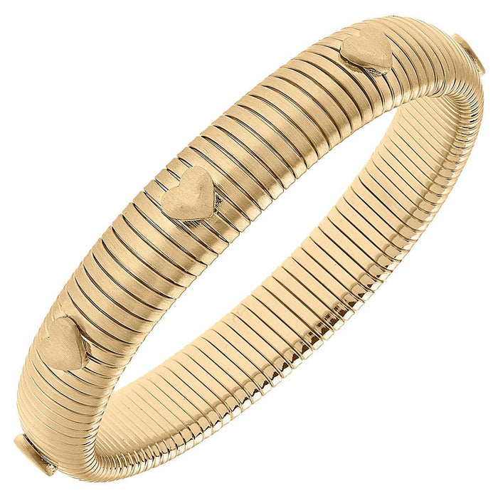 Canvas Style Constance Heart Bangle in Satin Gold