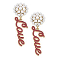 Canvas Style Love Enamel Earrings in Red