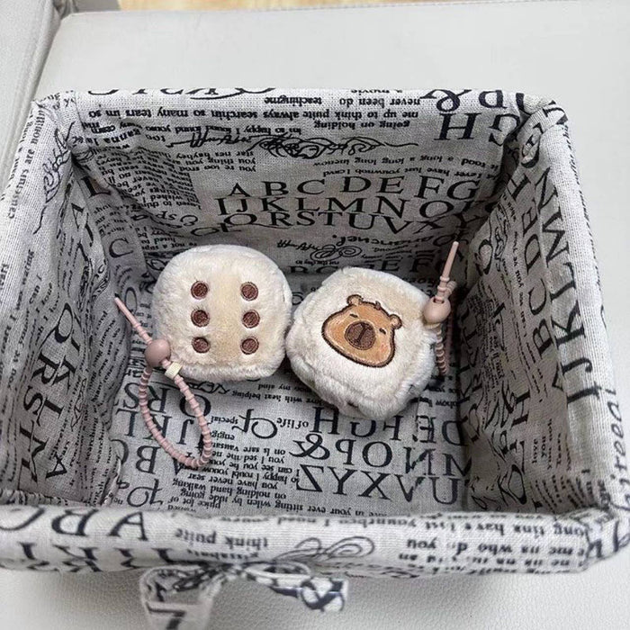 Capybara Dice Plush Keychain