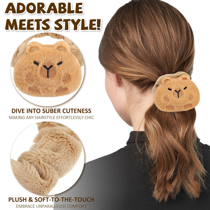 Capybara Hair Scrunchies Plush Scrunchies Fashion Cute Girl