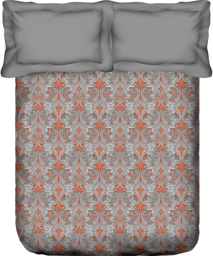 Carnival Gold Paisley King Bedsheet Set, Gulnaar Grey| 144TC Cotton | 2 Pillow Covers