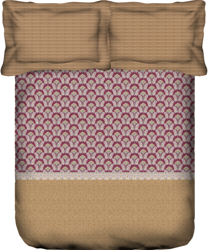 Carnival Gold Paisley King Bedsheet Set, Noorani Red | 144TC Cotton | 2 Pillow Covers