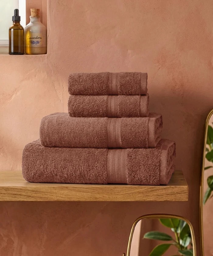 Carnival Towels 4Pc Set, Brown| 450 GSM, 100% Cotton