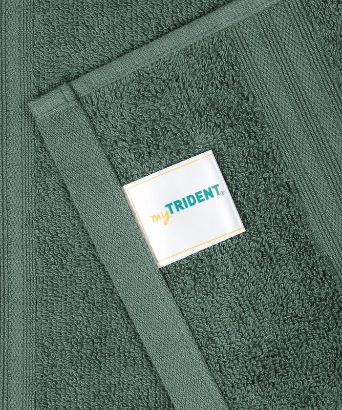 Carnival Towels 4Pc Set, Pine Green| 450 GSM, 100% Cotton