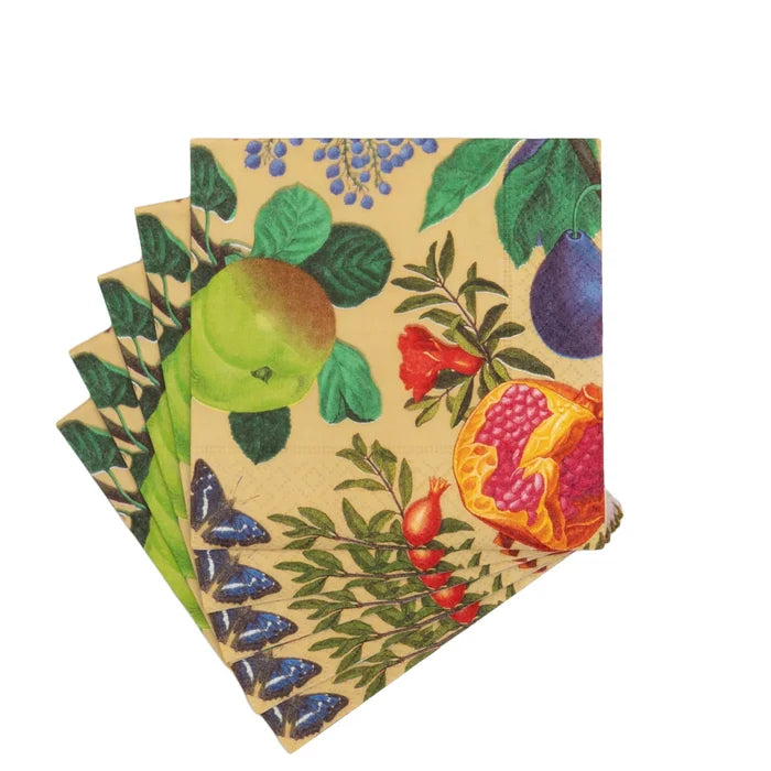 Caspari - Cocktail Napkins - Royal Orchard Gold 2 - Findlay Rowe Designs
