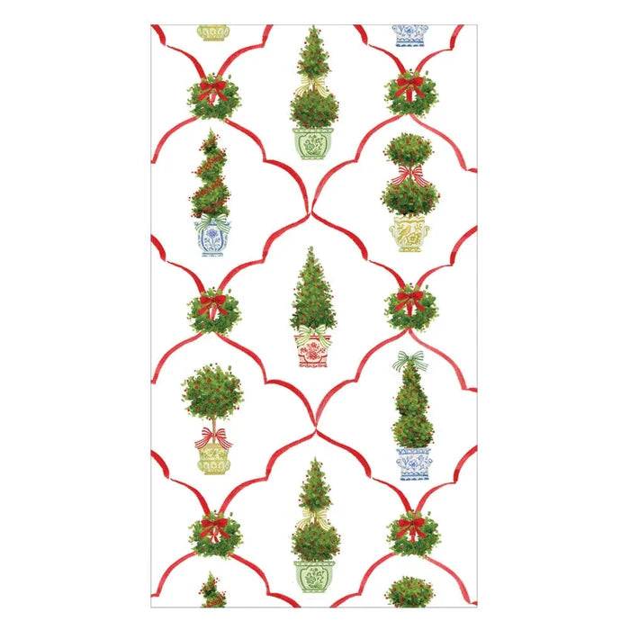 Caspari - Guest Towel Napkins - Petit Jardin De Noel - Findlay Rowe Designs