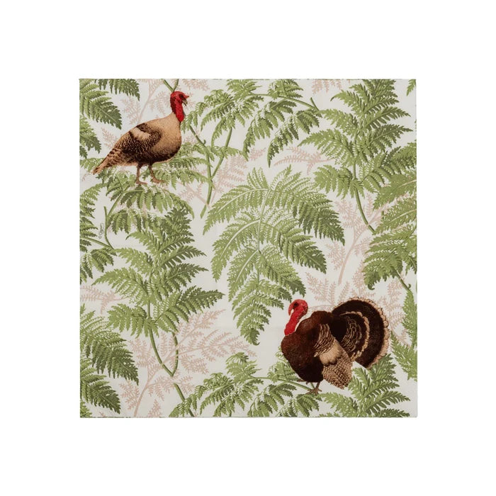 Caspari - Luncheon Napkins - Turkey Among Ferns - Findlay Rowe Designs