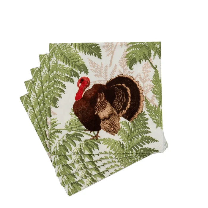 Caspari - Luncheon Napkins - Turkey Among Ferns - Findlay Rowe Designs