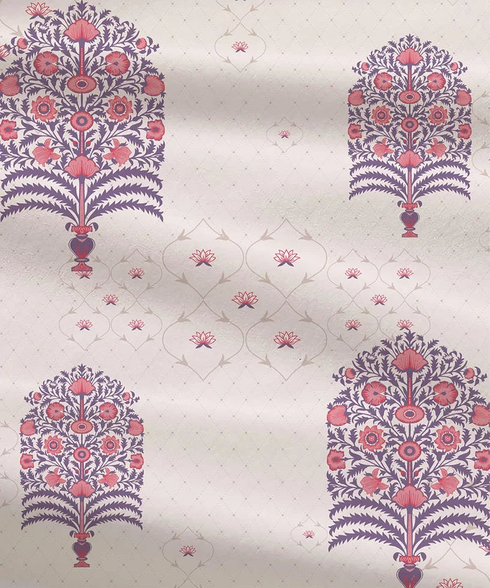 Celebration Queen Bedsheet Set, Saanjh Purple | 144 TC Cotton| 2 Pillow Covers