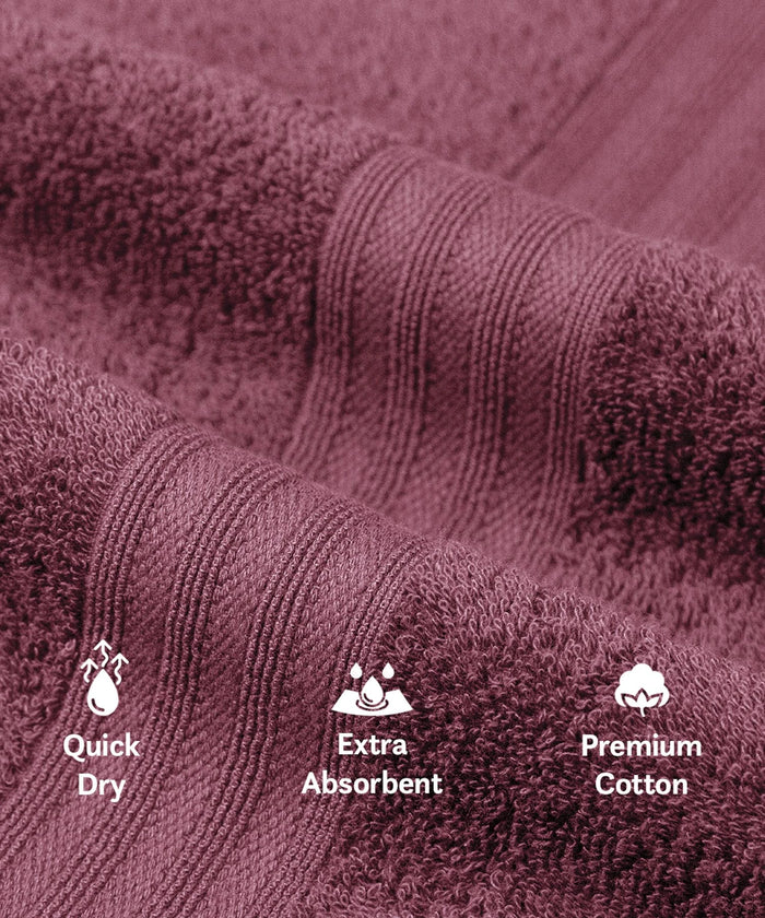 Celebration Towels 4Pc Set, Rouge|450GSM, 100% Cotton