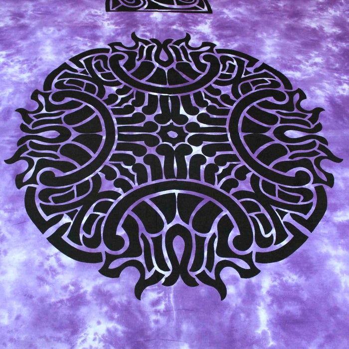 Celtic Flame Tapestry Cotton Spread Dorm Throw Beach Sheet Purple 88 x 104 inch - Sweet Us