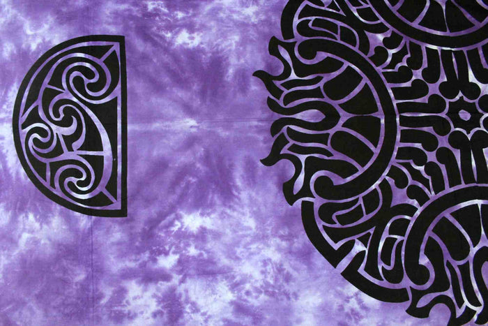 Celtic Flame Tapestry Cotton Spread Dorm Throw Beach Sheet Purple 88 x 104 inch - Sweet Us