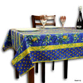 Wipeable Tablecloth Rectangle Spillproof French Acrylic Coated Blue Bees - Sweet Us