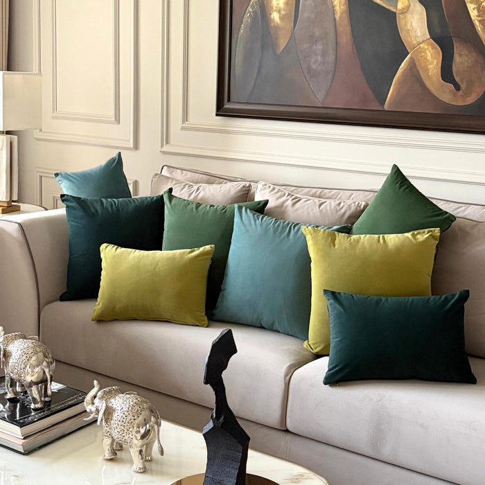 Chartreuse Plain Velvet Throw Pillow Cover - Chartreuse Velvet