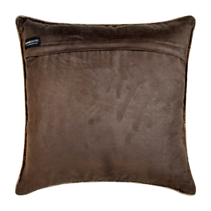 Chevron Locked - Brown Velvet Decorative Euro Sham