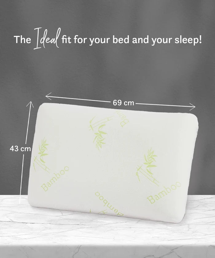 Classic Bamboo memory Foam 1 Pc Pillow|200 GSM Spun Knitted Bamboo Fabric