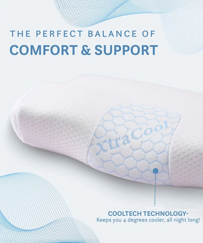 Classic Cool Tech neck Support Comfort 1 Pc Pillow|220 GSM Spun Polyester