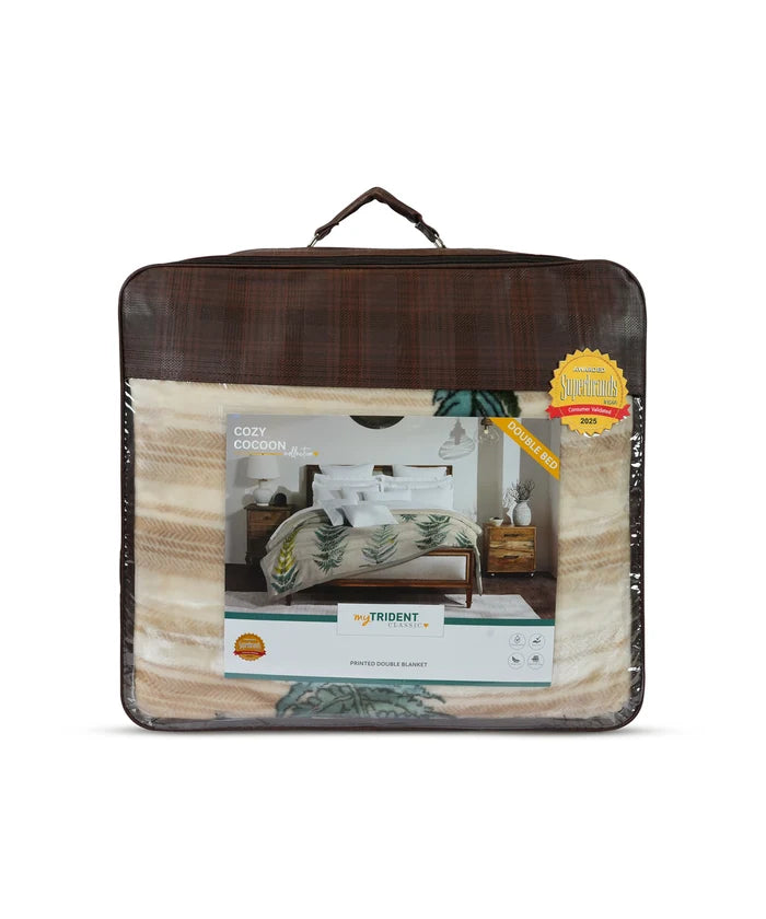 Classic Cozy Cocoon 2 ply Double Mink Blanket, Ren|3.5 KG