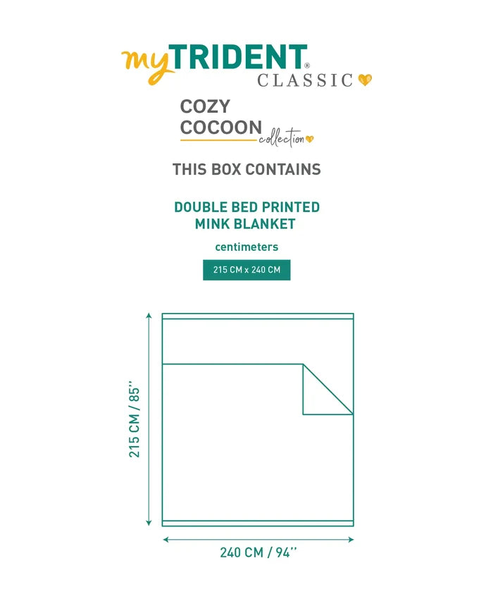Classic Cozy Cocoon 2 ply Double Mink Blanket, Ren|3.5 KG
