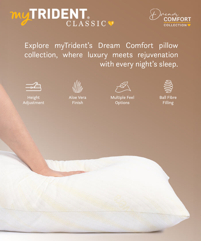 Classic Dream Comfort 1Pc Pillow, White|650 GSM Micro Polyester