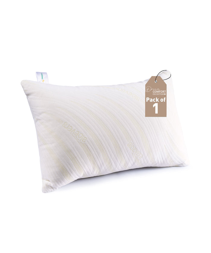 Classic Dream Comfort 1Pc Pillow, White|650 GSM Micro Polyester