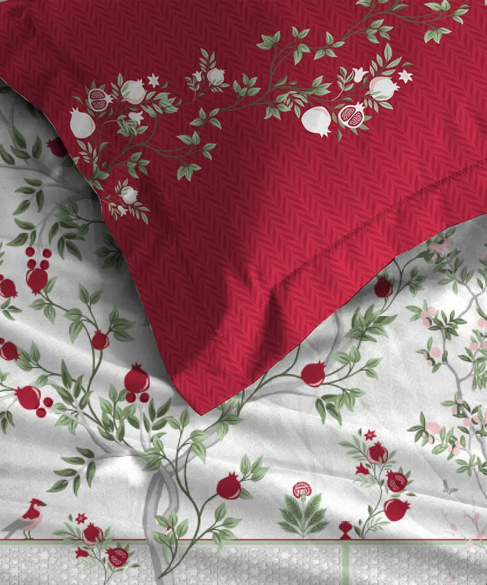 Classic Folklores King Bedsheet Set, Fairy’s Harvest|210 TC Cotton| 2 Pillow Covers