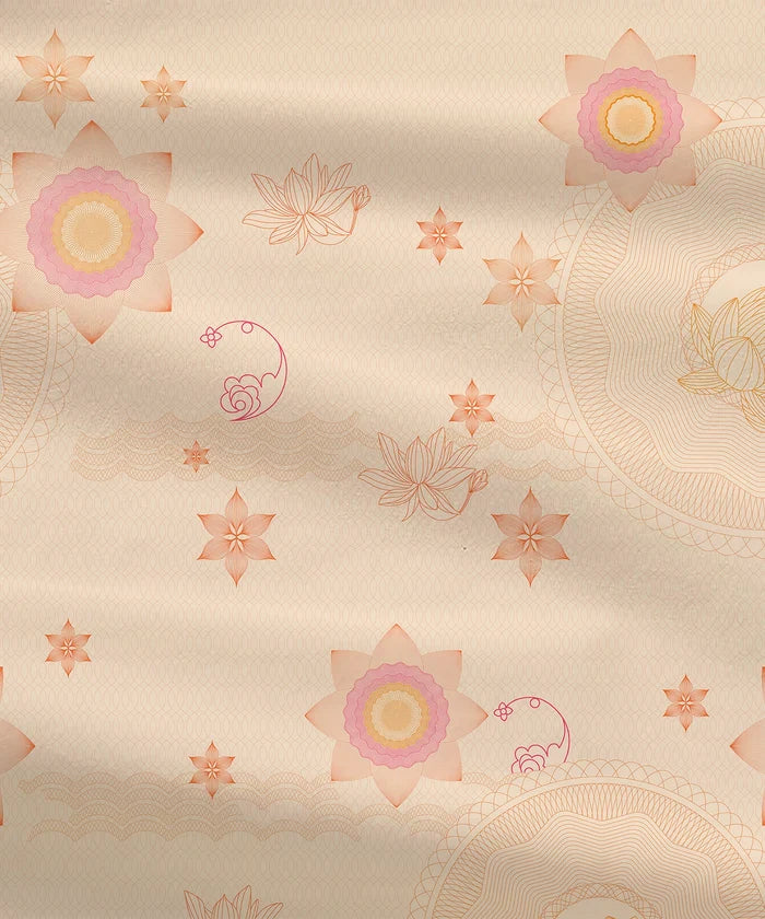 Classic Folklores King Bedsheet Set, In The Golden Hour|210 TC Cotton| 2 Pillow Covers