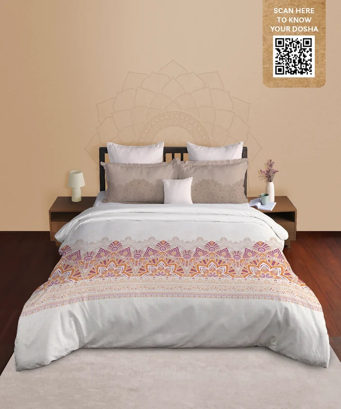 Classic Prakriti King Bedsheet Set, Tejas|210 TC Cotton|2 Pillow Covers