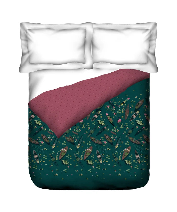 Classic Safarnama Double AC Comforter, Lakeside Drift| 210 TC Cotton Shell 150 GSM Polyester Filling