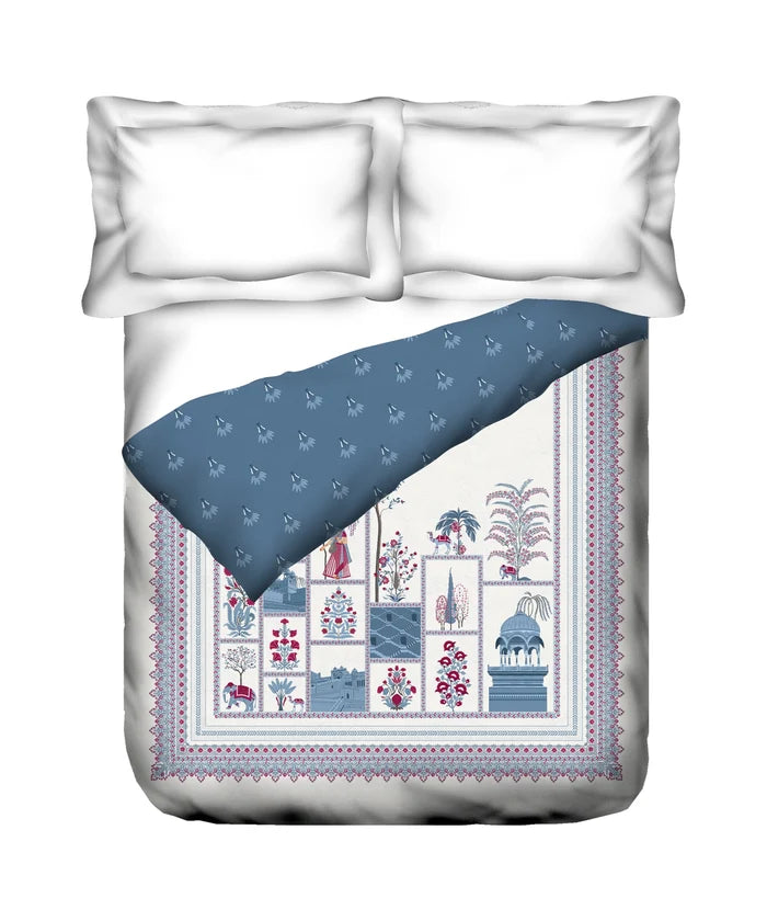 Classic Safarnama Double  AC Comforter, The Caravans| 210 TC Cotton Shell 150 GSM Polyester Filling