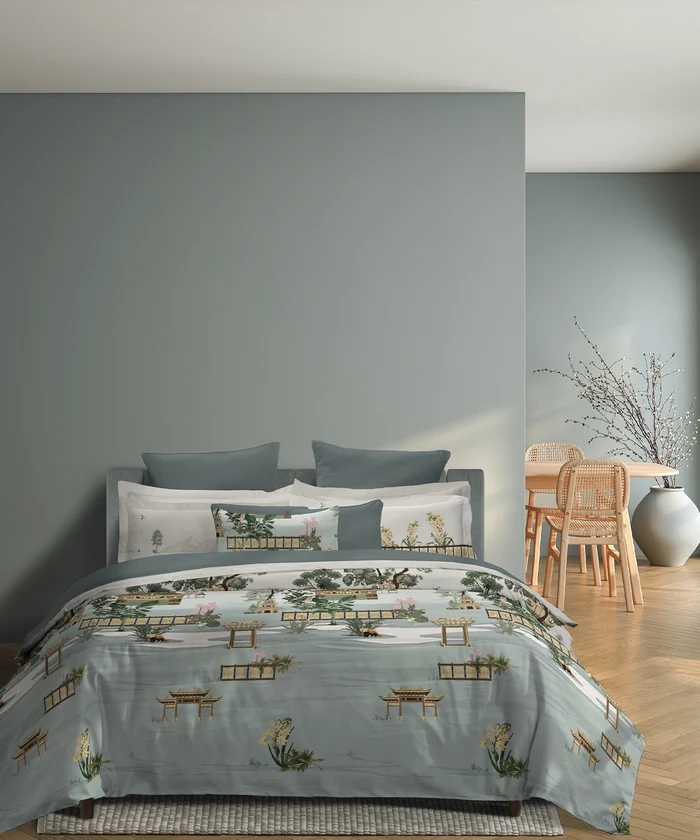 Classic Safarnama King Bedsheet Set, Skybound Tracks | 210 TC Cotton| 4 Pillow Covers