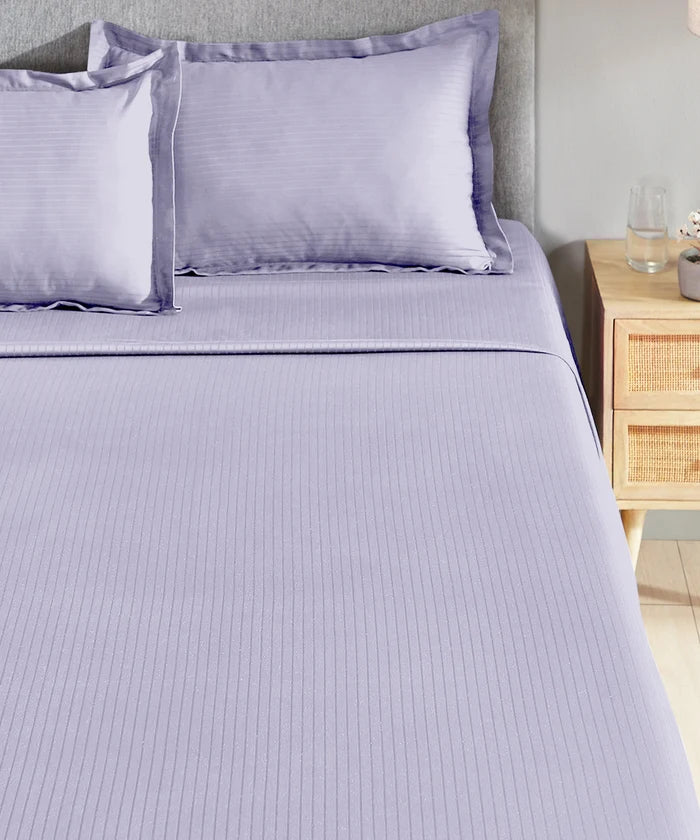 Classic Style me Solid King Bedsheet Set, Amethyst | 210TC Cotton| 2 Pillow Covers