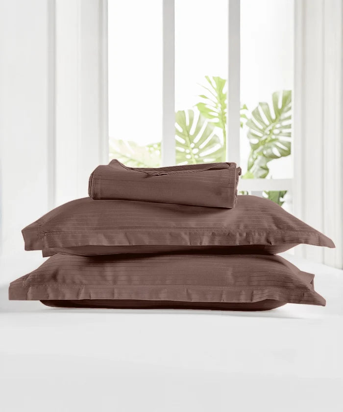 Classic Style me Solid King Bedsheet Set, Biscotti | 210TC Cotton| 2 Pillow Covers