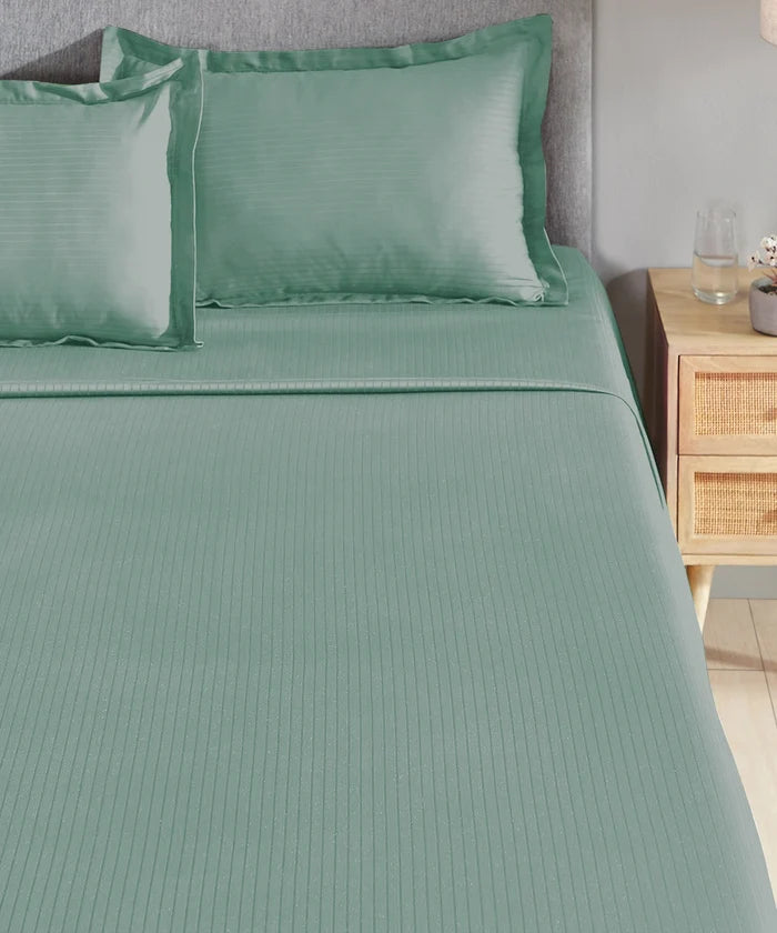 Classic Style me Solid King Bedsheet Set, Cedar | 210TC Cotton| 2 Pillow Covers