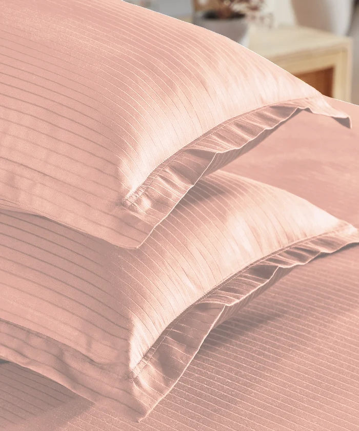 Classic Style me Solid King Bedsheet Set, Papaya | 210TC Cotton| 2 Pillow Covers