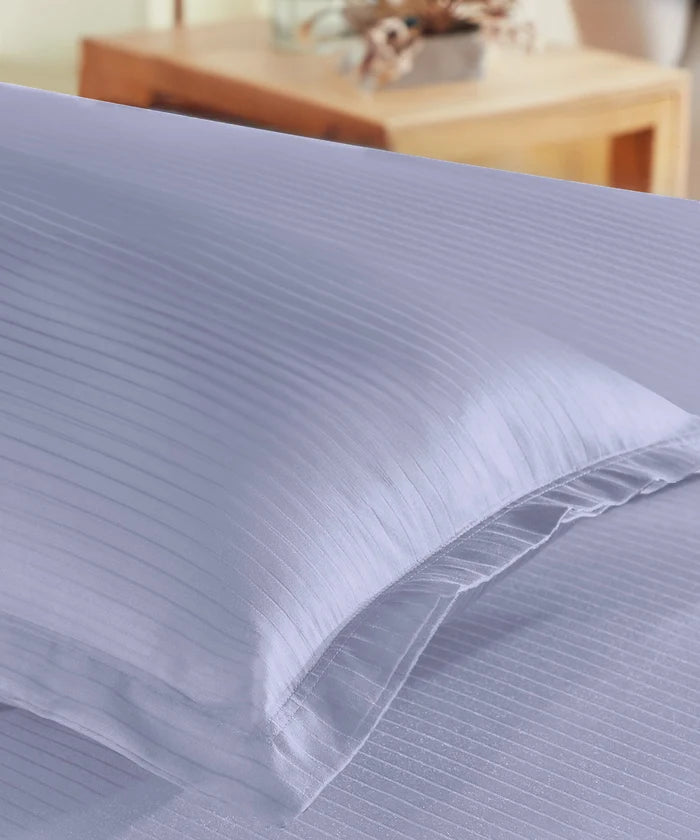 Classic Style me Solid Single Bedsheet Set, Amethyst | 210TC Cotton | 1 Pillow Cover