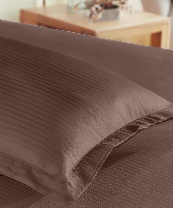 Classic Style me Solid Single Bedsheet Set, Biscotti| 210TC Cotton | 1 Pillow Cover
