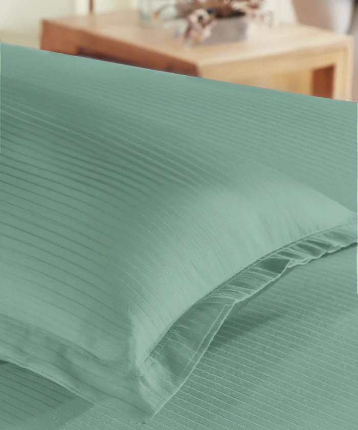 Classic Style me Solid Single Bedsheet Set, Cedar| 210TC Cotton | 1 Pillow Cover