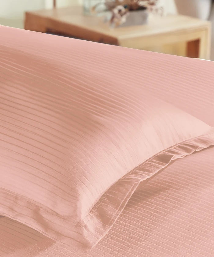 Classic Style me Solid Single Bedsheet Set, Papaya| 210TC Cotton | 1 Pillow Cover