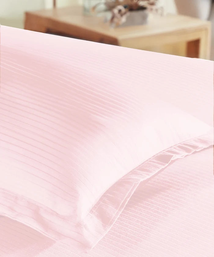 Classic Style me Solid Single Bedsheet Set, Peony| 210TC Cotton | 1 Pillow Cover