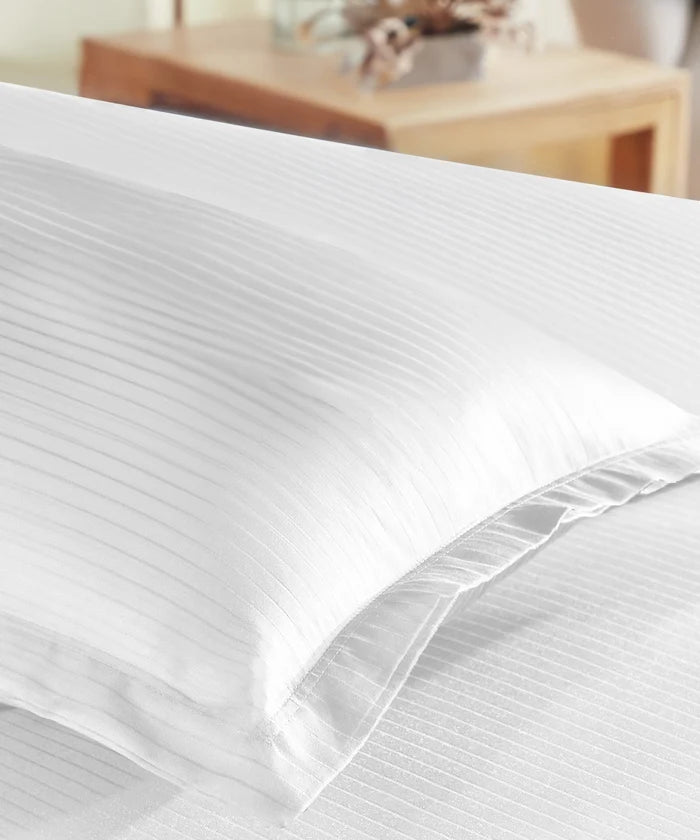 Classic Style me Solid Single Bedsheet Set, White | 210 TC Cotton | 1 Pillow Cover