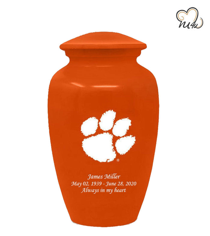 Clemson University Tigers College Cremation Urn - Orange - ExquisiteUrns