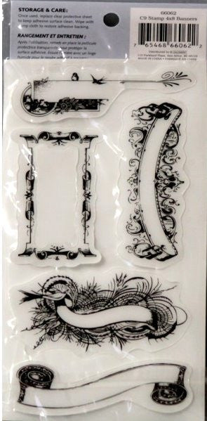 Cloud 9 Design Banners Rubber Cling Stamps - SCRAPBOOKFARE
