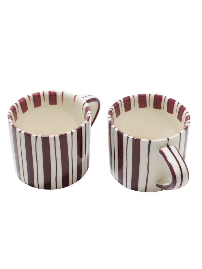 Coffee Cup, Cherry Lacquer Set of 2