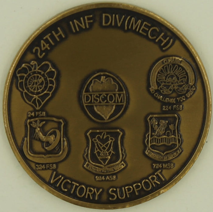 Commander 24th Infantry Division (Mechanized) Victory Support Army Challenge Coin