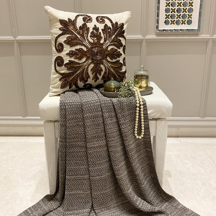Copper Alchemist - Copper Linen Throw Pillow Cover