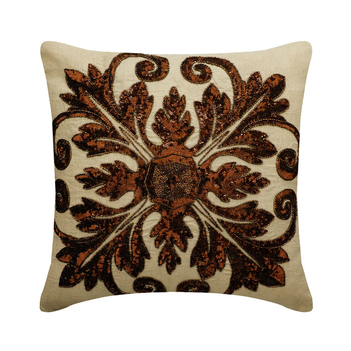 Copper Alchemist - Copper Linen Throw Pillow Cover