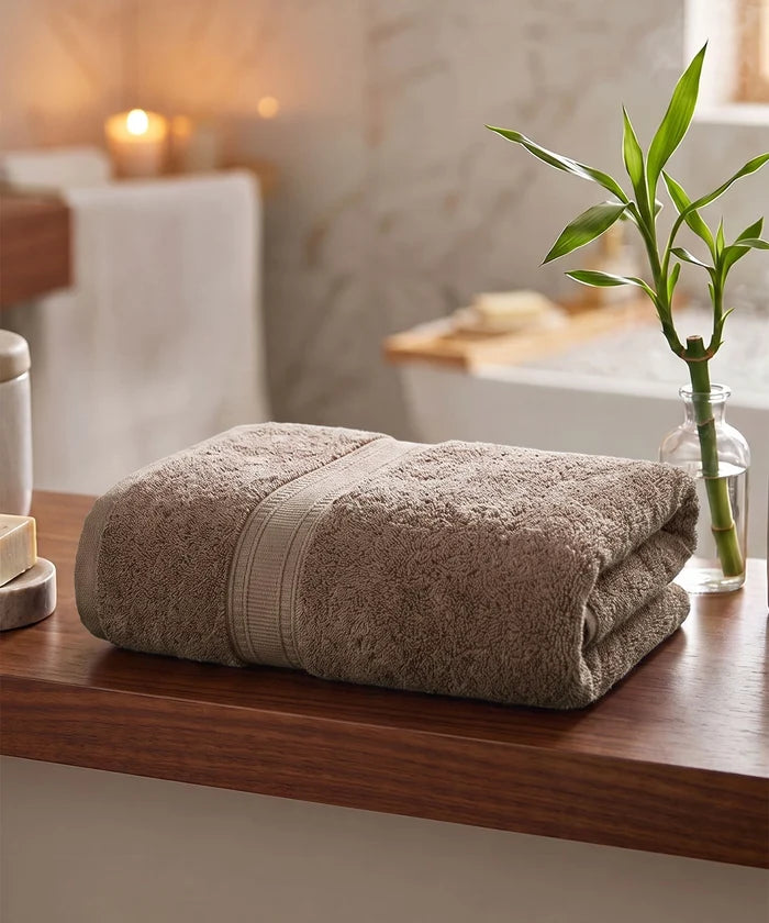 Cotton Bamboo 1 Pc Bath Towel, Rich Mahogany| 600 GSM